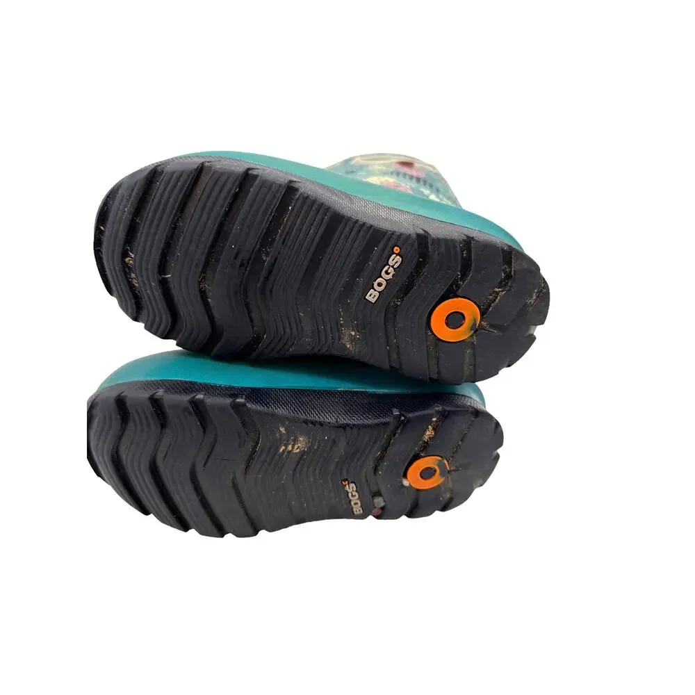 Bogs Neo-Classic Kids Sz: 10 Teal (READ) Floral Insulated Winter Boot 72577- 448